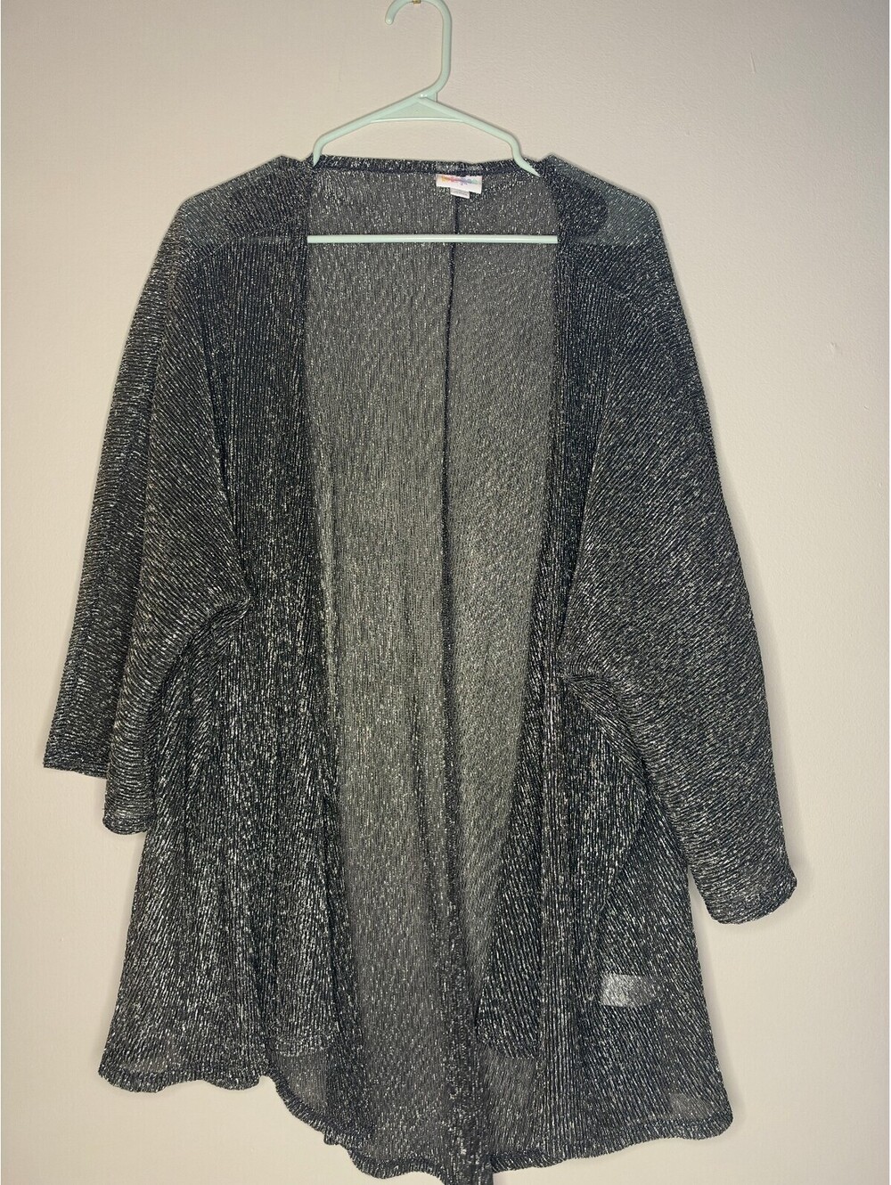LuLaRoe women's gray open front cardigan Sparkly